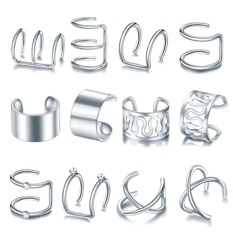 Gold Dreadlock Hair Rings, Beads & Ear Clips – 1-12pcs Hair Jewelry Cuffs PLUSH No.3 sliver 12pcs