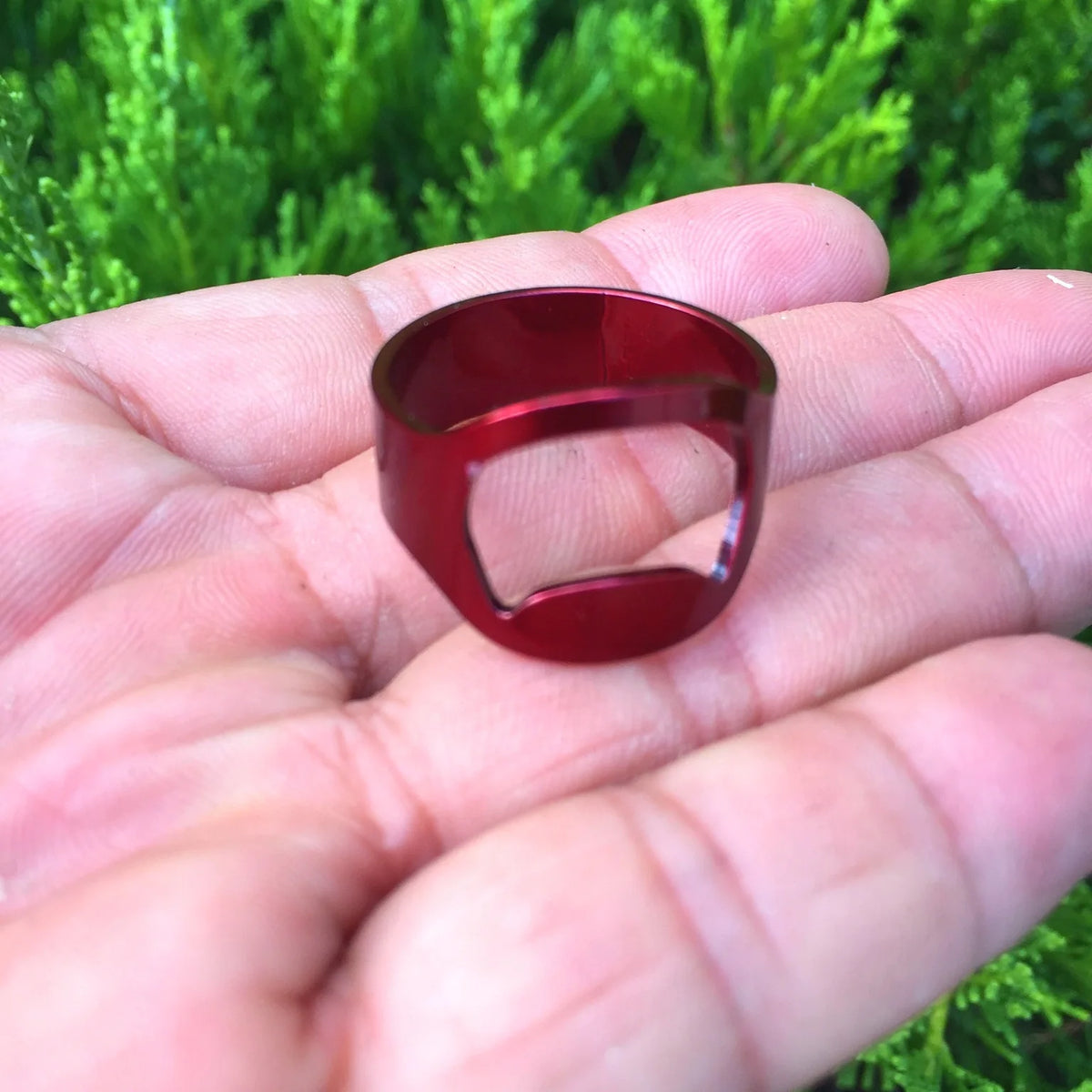 Stainless Steel Finger Ring Bottle Opener – 1 or 3 Pack Bottle Opener Ring PLUSH Red