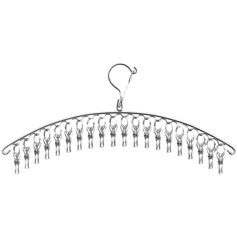 Stainless Steel Clothes Drying Hanger – 10/20 Windproof Pegs Laundry Drying Hanger PLUSH 20Pegs