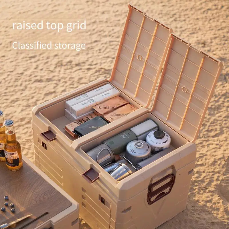 Foldable Camping Storage Box PP 47.5x29.5x23.5cm Flip Top Foldable Storage Box PLUSH
