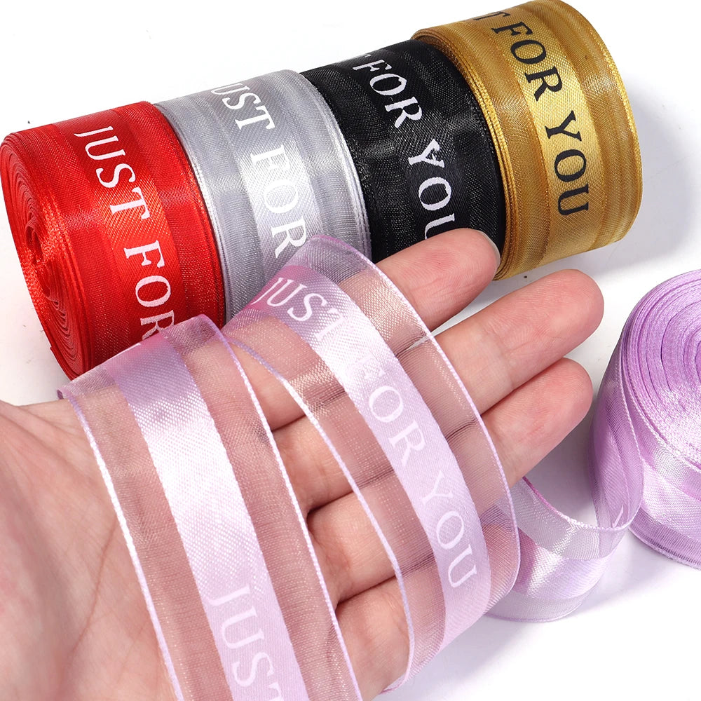 "Just For You" Organza Ribbon 10 Yards – Gift & Wedding Décor Decorative Organza Ribbon PLUSH
