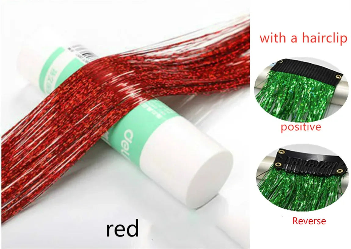 Sparkle Hair Tinsel Extensions 100cm – Colorful Braiding Dazzles