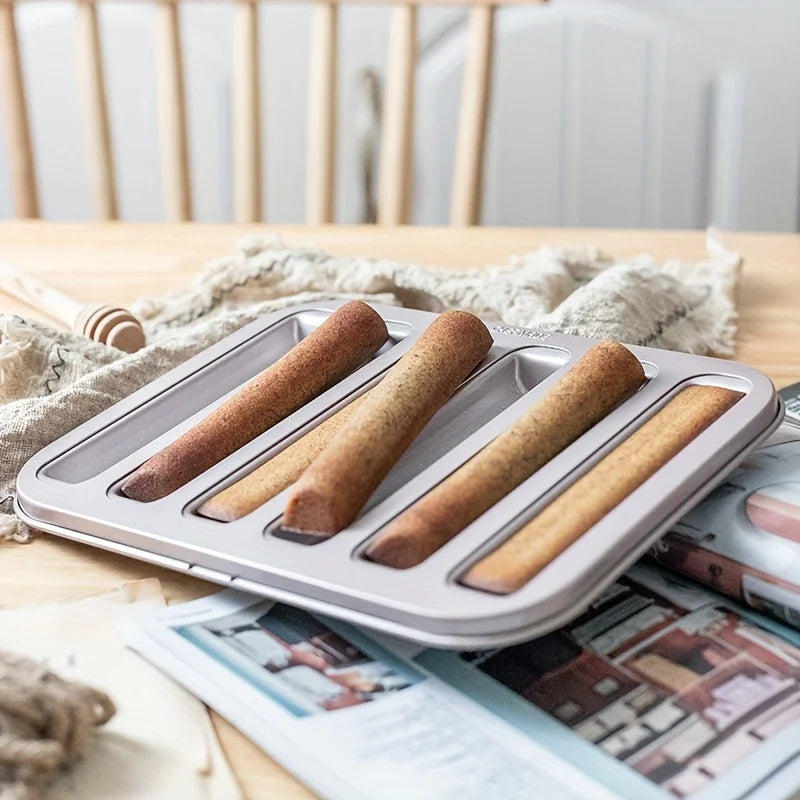 Non-Stick 6-Cavity Baking Pan – Financier, Muffin & Éclair Mold Non-Stick Baking Pan PLUSH
