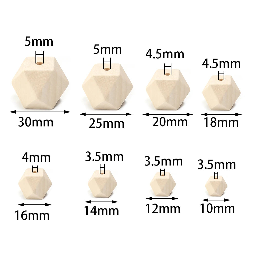 Colorful Geometric Wood Spacer Beads 10-30mm | DIY Jewelry Wood Spacer Beads PLUSH