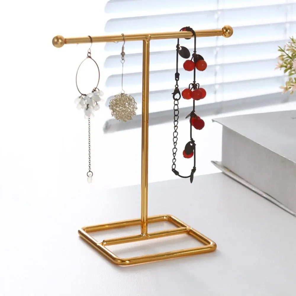 T-Shape Metal Jewelry Display Stand | Earring Organizer Rack Jewelry Display Stand PLUSH