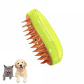 Electric Steam Spray Cat Grooming Brush – Soft Silicone Comb Pet Grooming Brush PLUSH Green