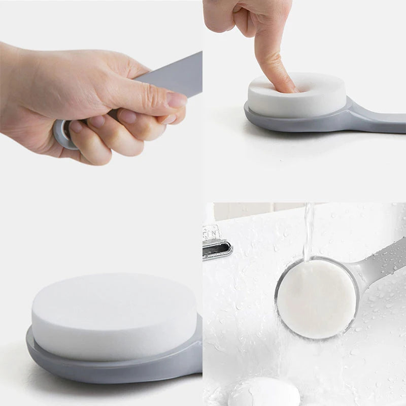 Long Handle Sponge Back Scrubber – Body Exfoliating Bath Brush Bath Back Scrubber PLUSH