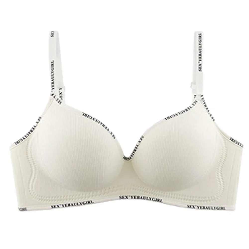 Women's Wireless Deep V Seamless Push-Up Bra – Yoga & Daily Seamless Wireless Bra PLUSH White 85A