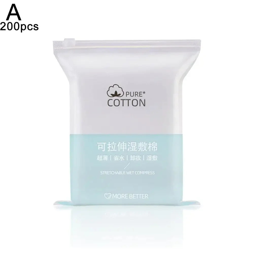 Stretchable Facial Cotton Pads for Makeup & Skincare | 50–200pcs Facial Cotton Pads PLUSH 200PCS CN