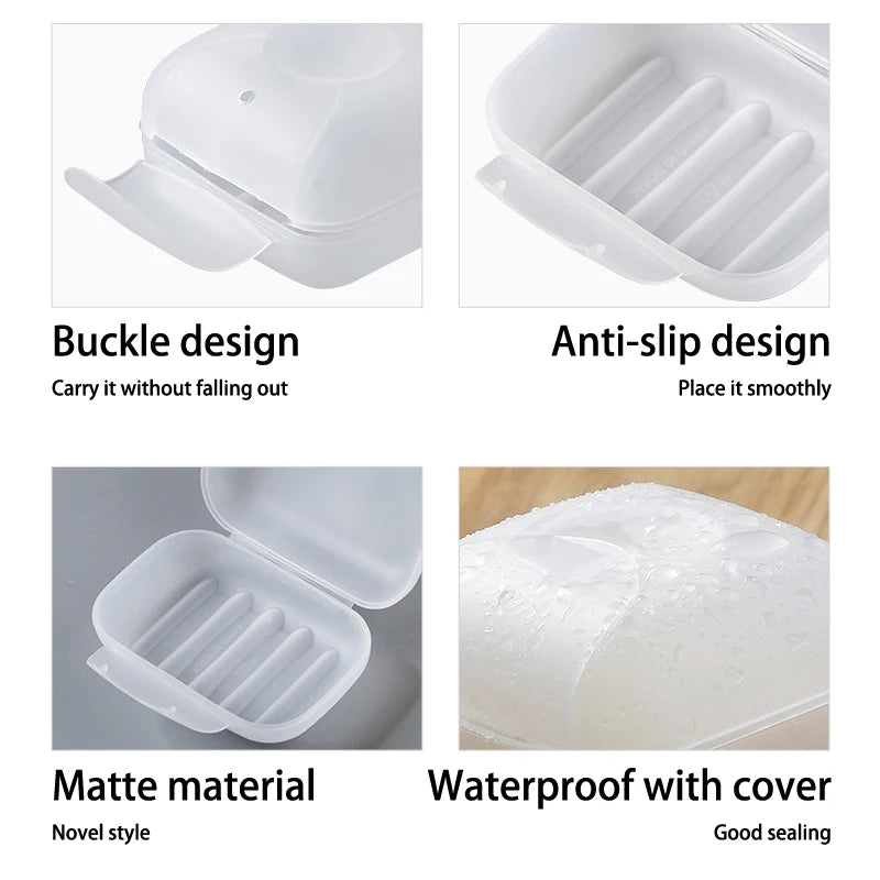 Portable Travel Soap Box – Waterproof Plastic Soap Case with Lid Travel Soap Box PLUSH