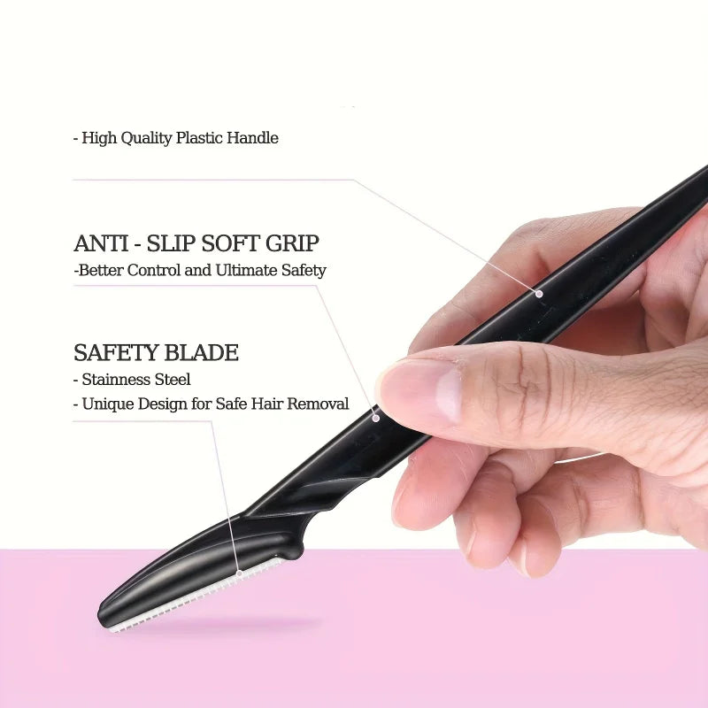 Stainless Steel Eyebrow Razor Set with Protective Box – Unisex Eyebrow Razor Set PLUSH