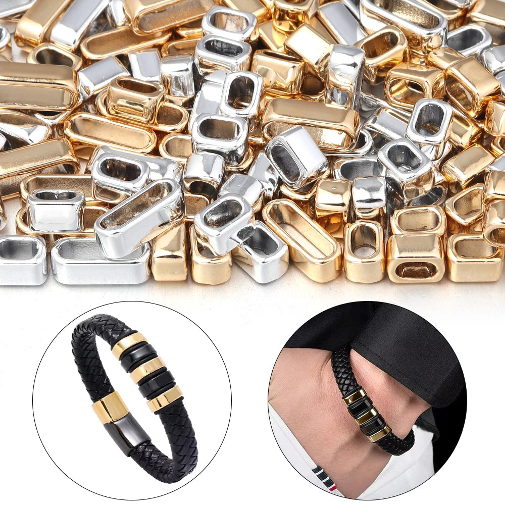 10pcs Alloy Rectangle Large Hole Spacer Beads – DIY Jewelry Jewelry Spacer Beads PLUSH