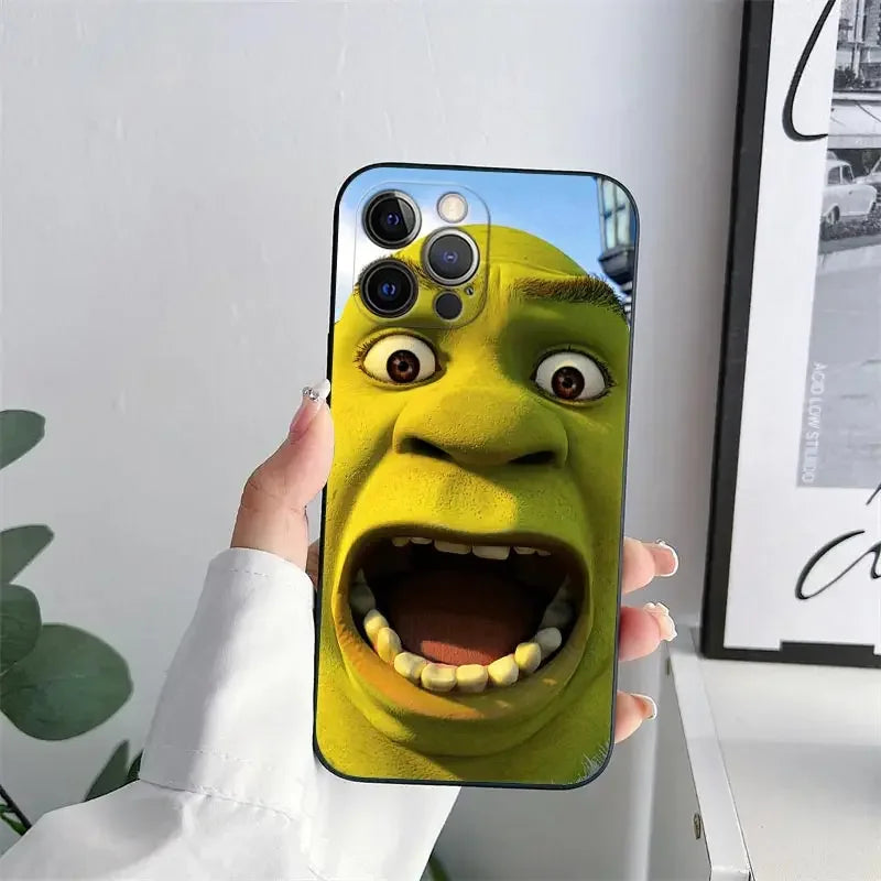 Shrek Cartoon iPhone Case – Shockproof Silicone Cover All Models Cartoon Phone Case PLUSH -6 iPhone 16e
