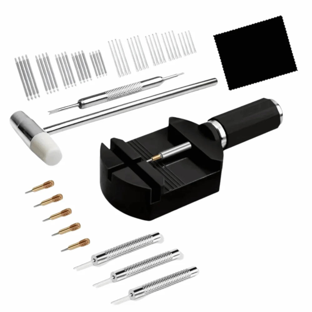 52-Piece Watch Link Removal Tool Kit – Strap Pin Extractor Watch Repair Tool Kit PLUSH Black