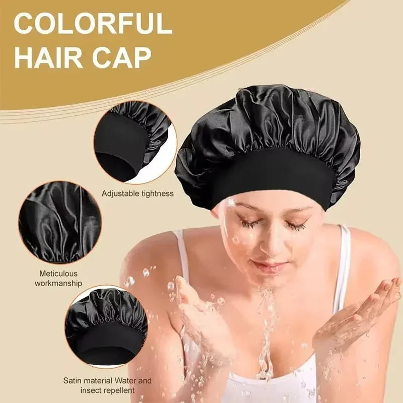 Satin Silk Sleep Bonnet – Large Hair Wrap Cap for Long Hair Satin Sleep Bonnet PLUSH