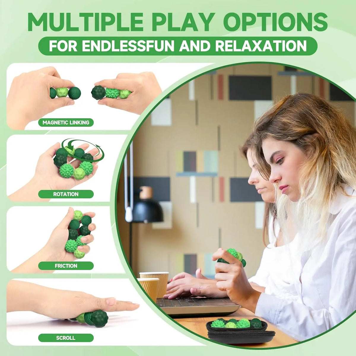 Silicone Magnetic Sensory Fidget Balls 2/4/8 Pack Sensory Fidget Toy PLUSH