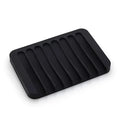 Silicone Square Soap Holder with Drainage – No Drilling Soap Dish Holder PLUSH black L
