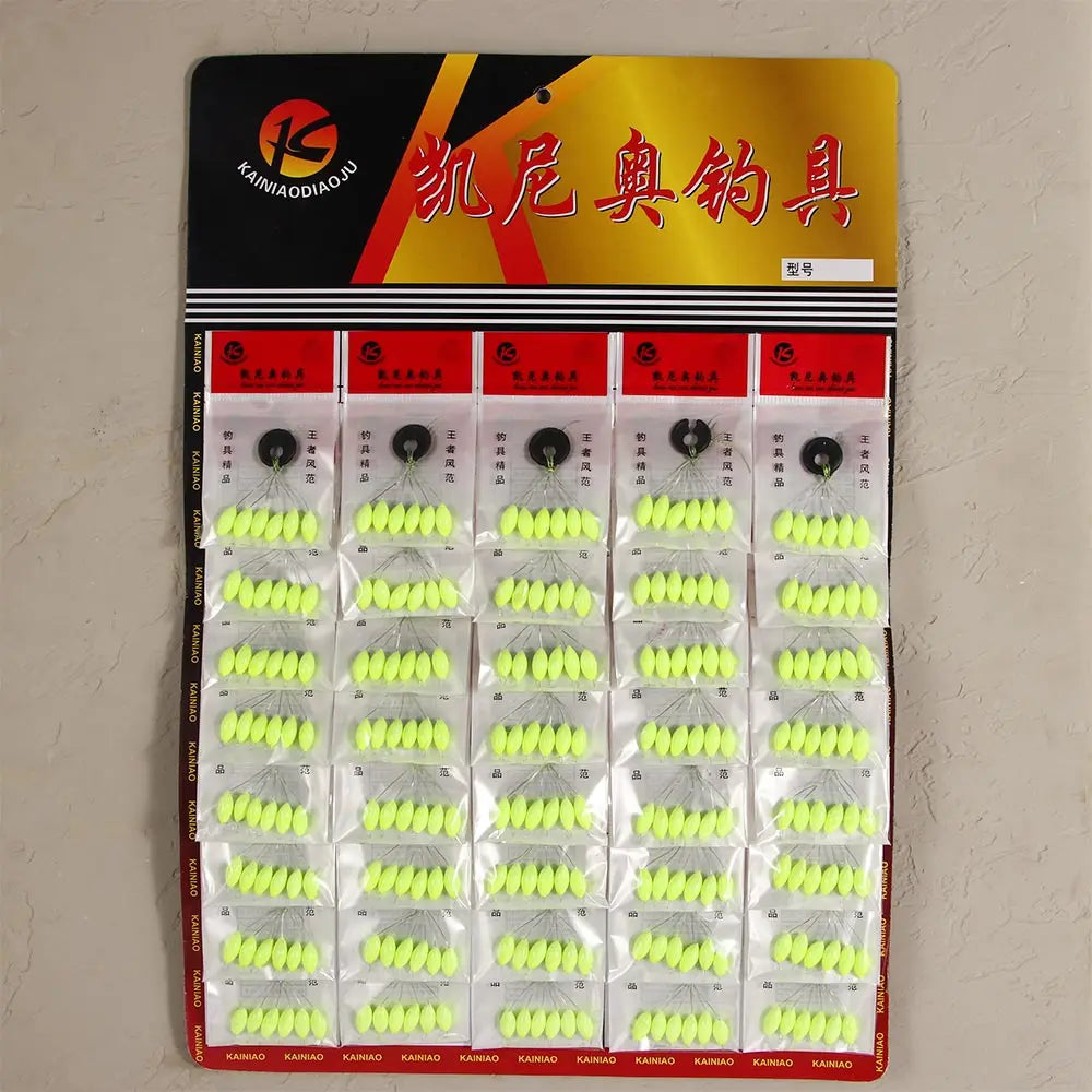 240pcs Seven-Star Oval Fishing Float Bobber Set – Mixed Colors Fishing Float Set PLUSH Green S