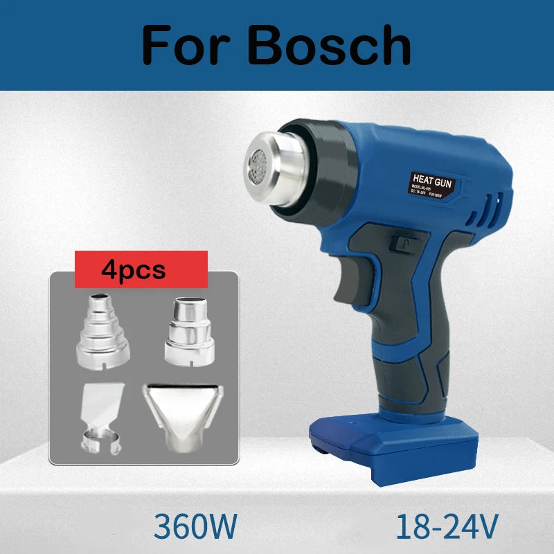 Cordless Hot Air Gun 360W – Fits Makita/DeWalt/Milwaukee 18V Cordless Heat Gun PLUSH For Bosch China Mainland