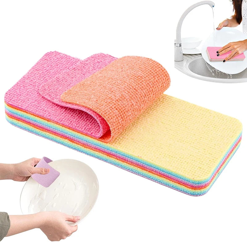 12-Layer Peelable Microfiber Kitchen Sponge | Reusable Scrub Kitchen Cleaning Sponge PLUSH
