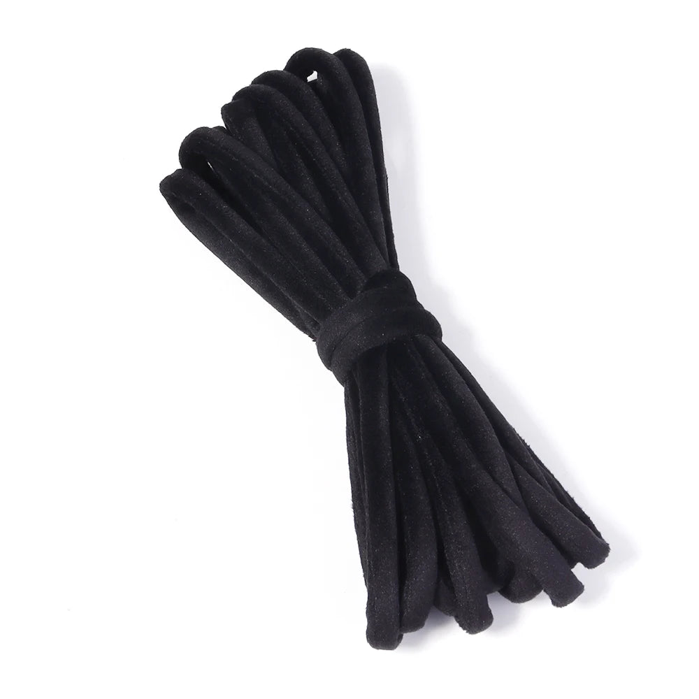 5 Yards Colorful Velvet Yarn Rope – Soft Thick DIY Craft Cord Craft Yarn Cord PLUSH black 6mm