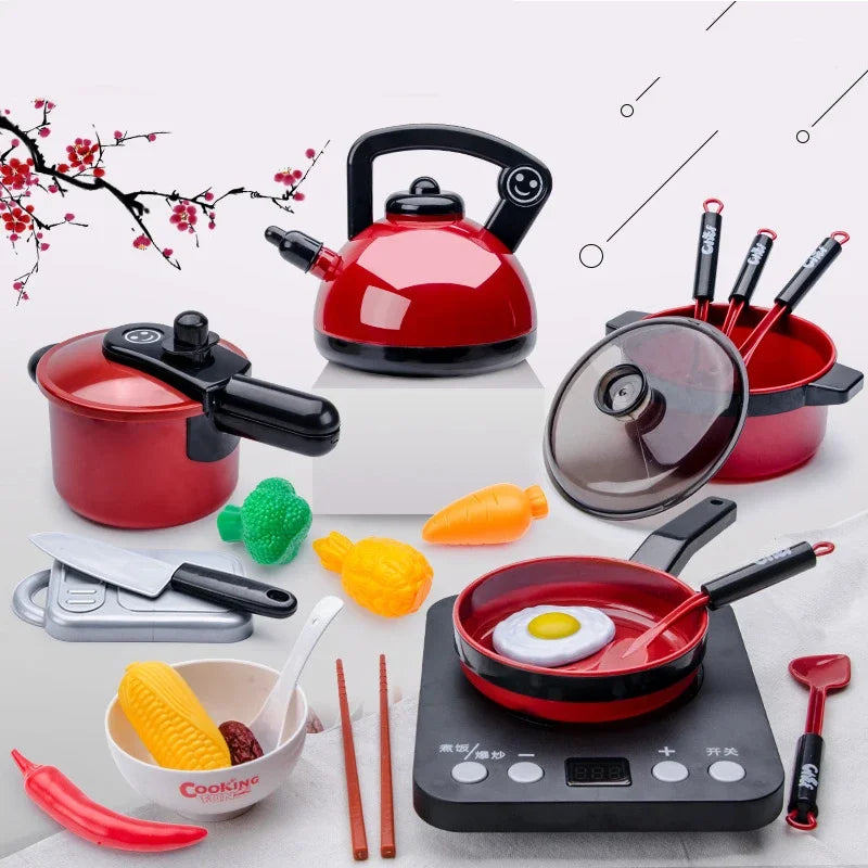 Kids Kitchen Pretend Play Toy Set – Cutting Fruit & Cooking Pretend Play Kitchen Set PLUSH