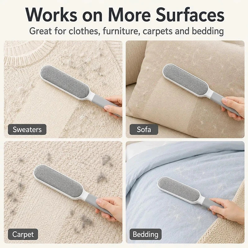 Double-Sided Pet Hair Remover Brush – Reusable Lint Cleaner Lint Remover Brush PLUSH