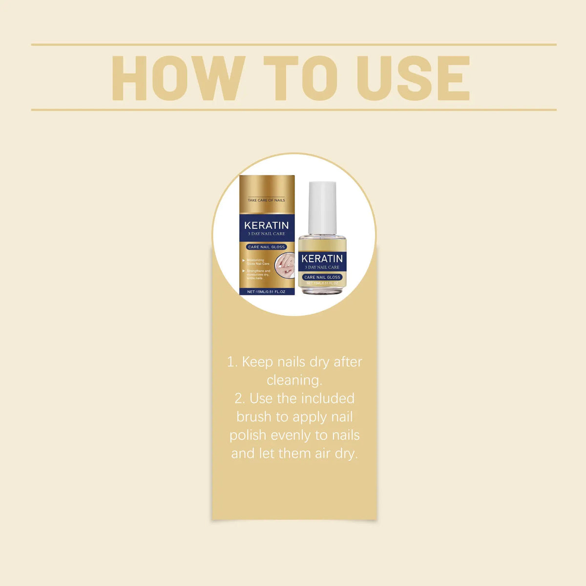 Keratin Nail Strengthening Oil | Plant Extract Nail Treatment 15ml Nail Treatment Oil PLUSH