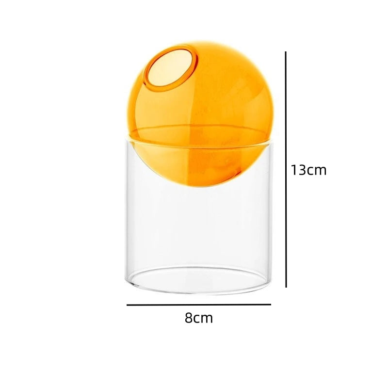 Nordic Colored Glass Vase – Minimalist Hydroponic Planter Decorative Glass Vase PLUSH Brown-L