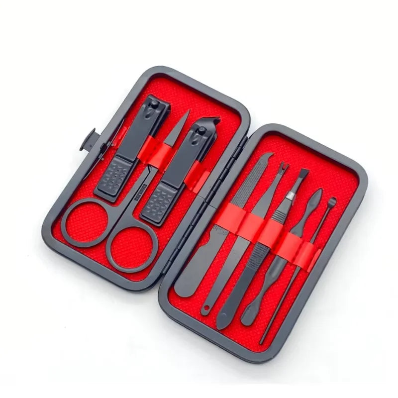 Stainless Steel Manicure Set – 7–24 Piece Nail Clipper Kit Manicure Nail Kit PLUSH 8 PCS SET
