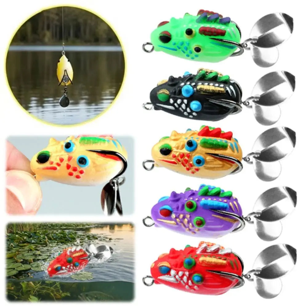 Mini Frog Soft Bait Set – 5 Bionic Fishing Lures 3.5cm Soft Fishing Lures PLUSH