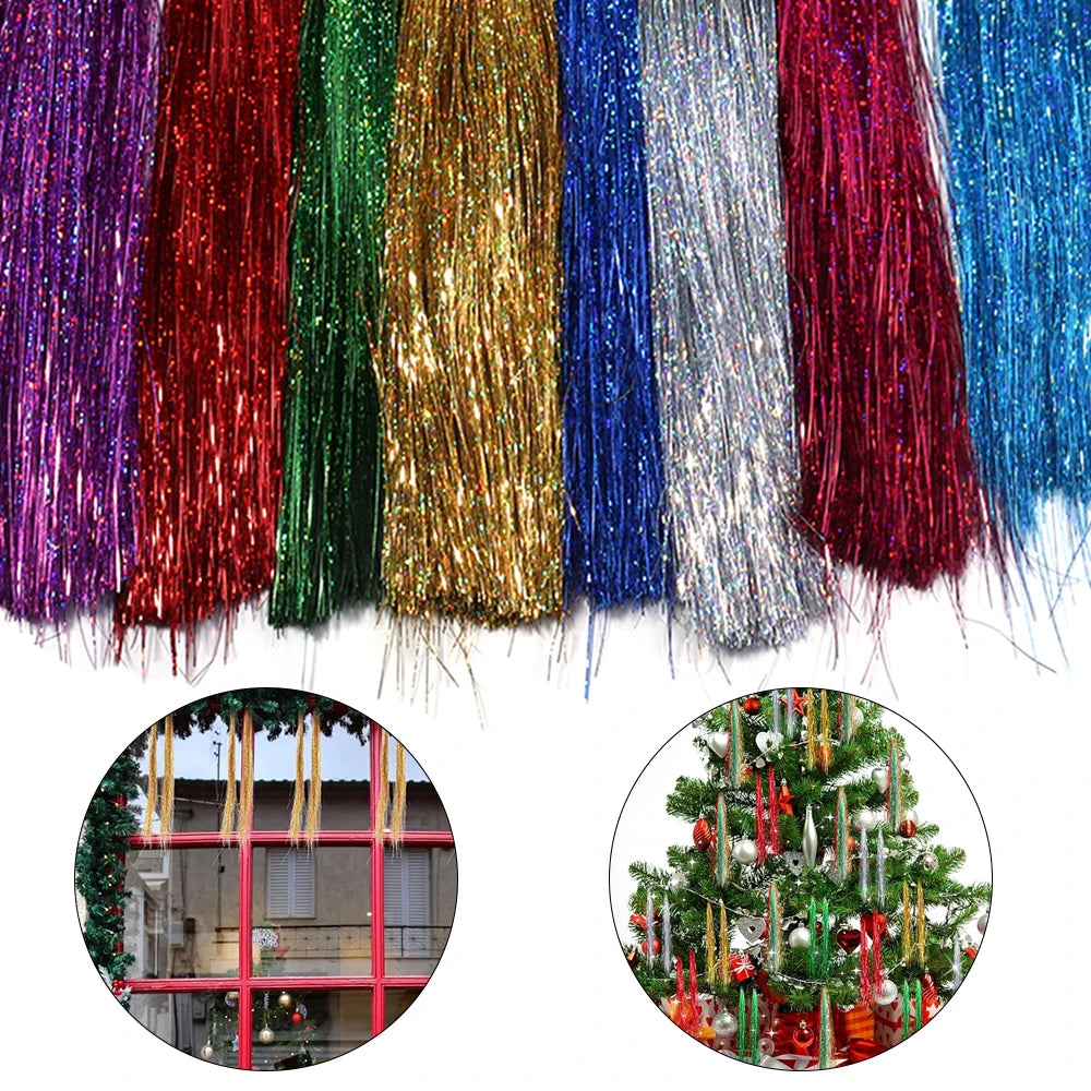 Iridescent Tinsel Icicle Garland 3000pcs – Christmas Decoration Christmas Tree Garland PLUSH