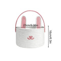 Easter Bunny Woven Cotton Rope Basket – Kids Egg Hunt Bag Easter Gift Basket PLUSH Pinks