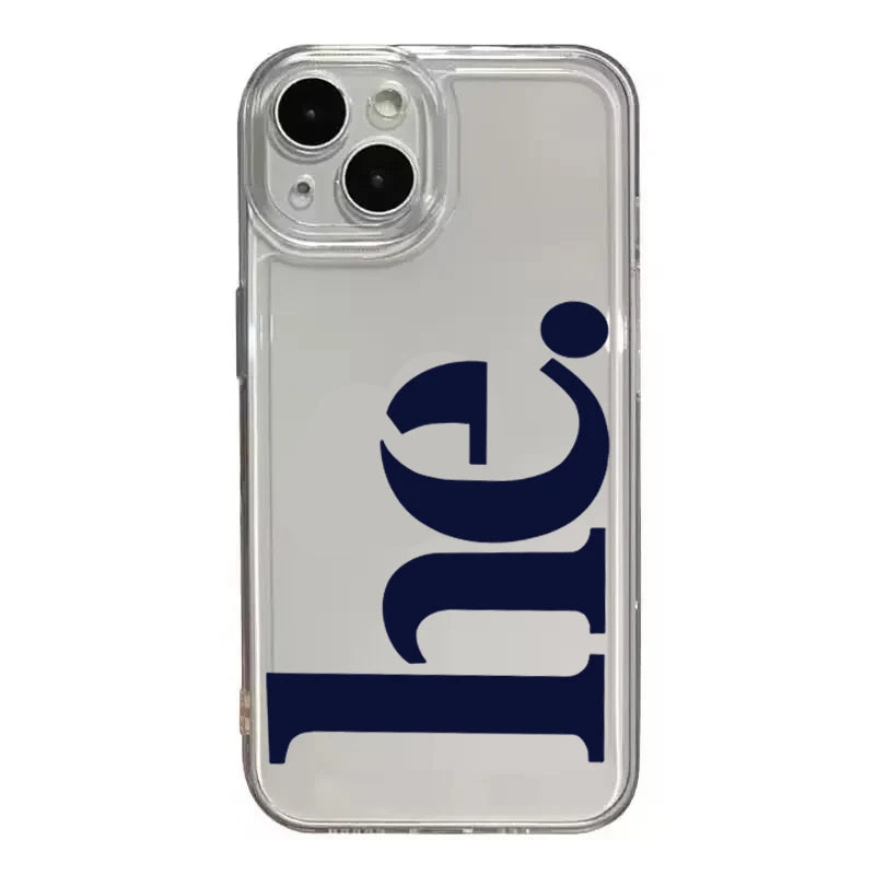 He She Couple Letter iPhone Case – Shockproof Full Cover iPhone Phone Case PLUSH -1 iPhone X