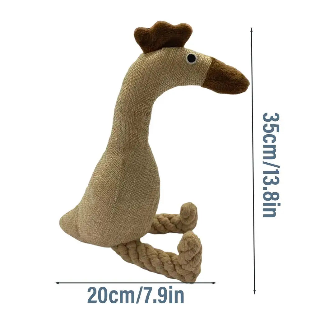 Squeaky Plush Rooster Dog Toy – Chew & Dental Play Squeaky Dog Toy PLUSH Brown