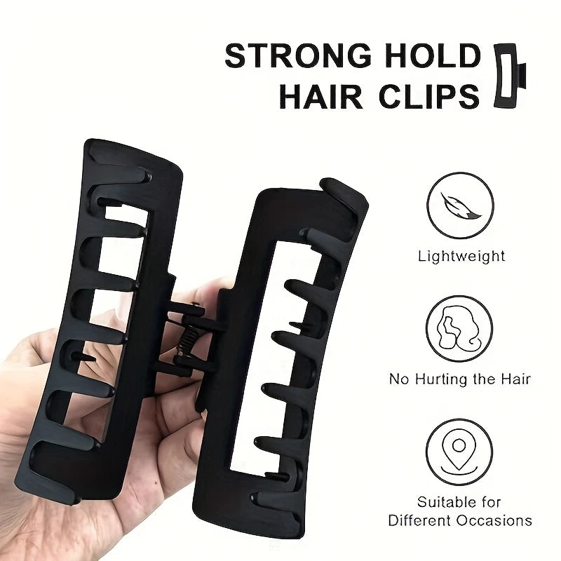 4-Pack Rectangular Hair Clips with Anti-Slip Claws – All Hair Hair Claw Clips PLUSH