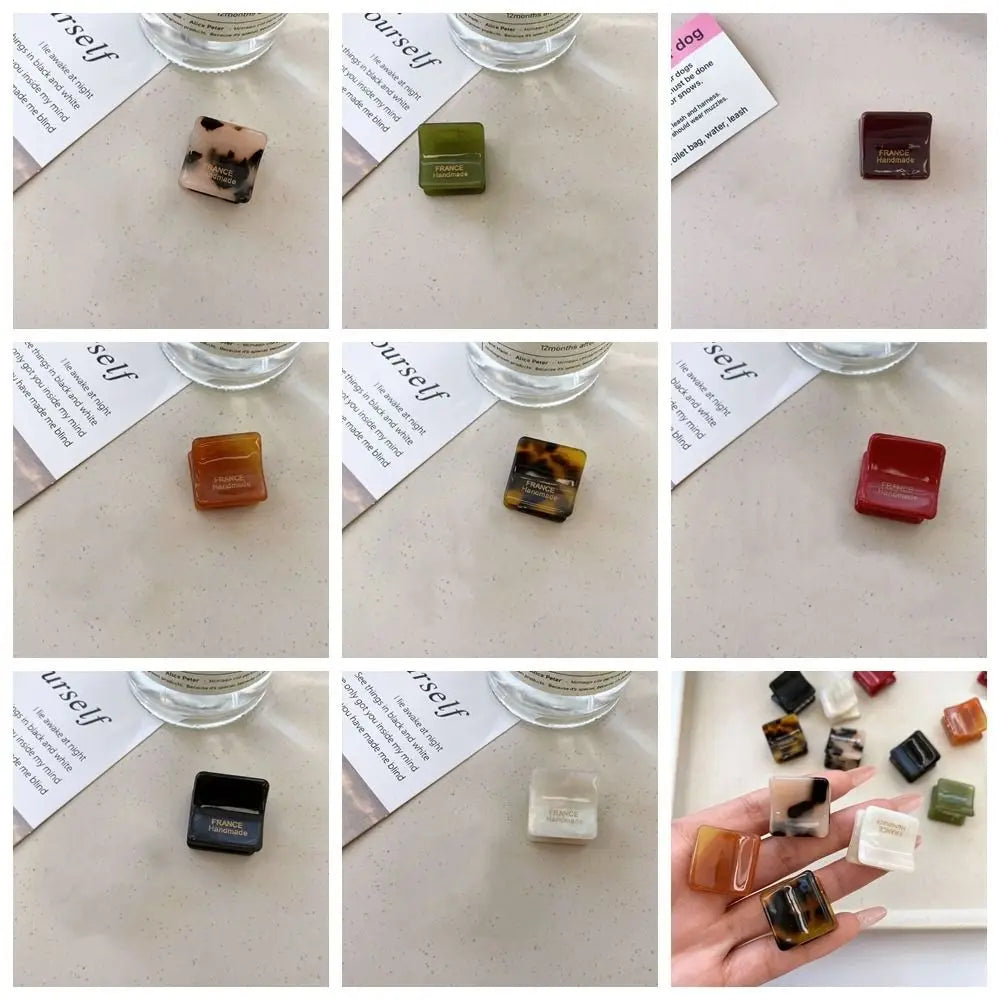 Vintage Y2K Mini Square Acetate Hair Claw Clip | Retro Barrette Hair Claw Clip PLUSH