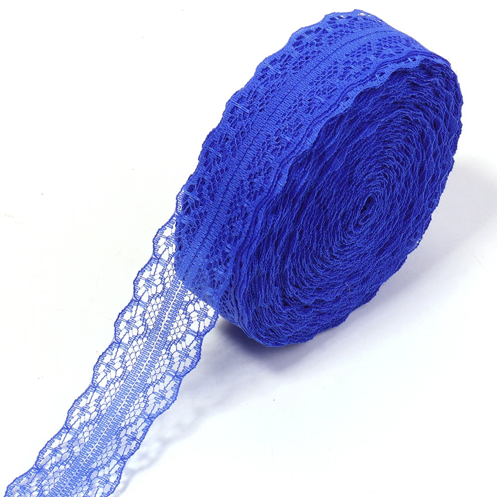 20 Yards 28mm Lace Ribbon – DIY Chokers, Bows & Sewing Trim Lace Ribbon Trim PLUSH royal blue
