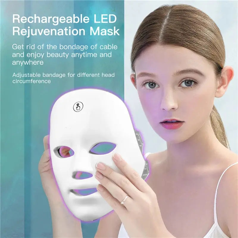 CAMMUO 7-Color LED Facial Mask | Photon Therapy Skin Care LED Facial Mask PLUSH