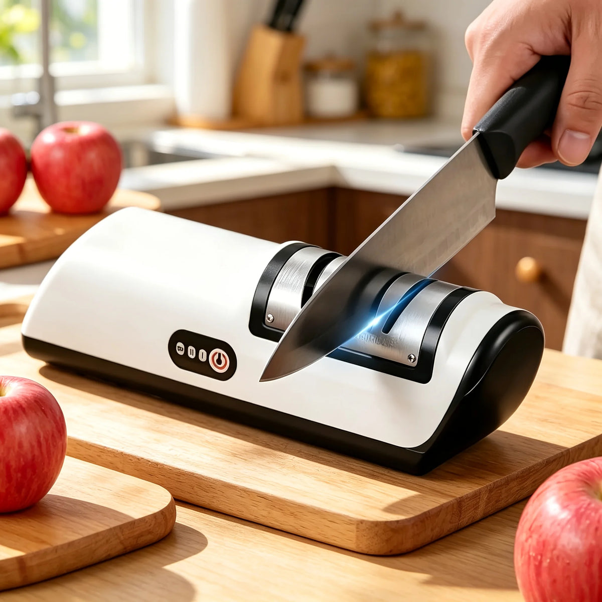 USB Rechargeable Electric Knife Sharpener – Multi-Use Electric Knife Sharpener PLUSH Upgraded Black Editi 1pc
