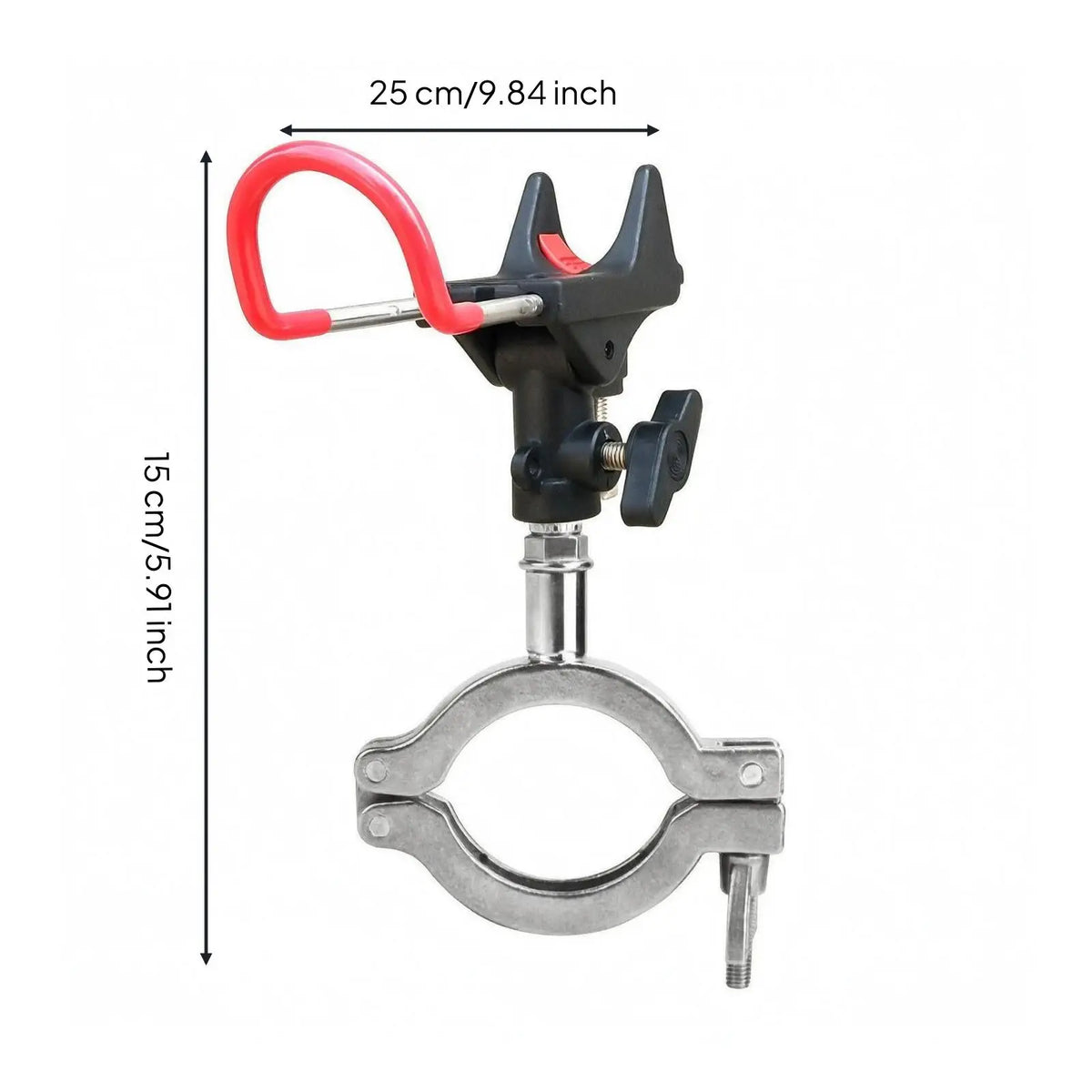 Swivel Fishing Rod Holder for Boat Rails – Stainless Steel Clamp Fishing Rod Holder PLUSH
