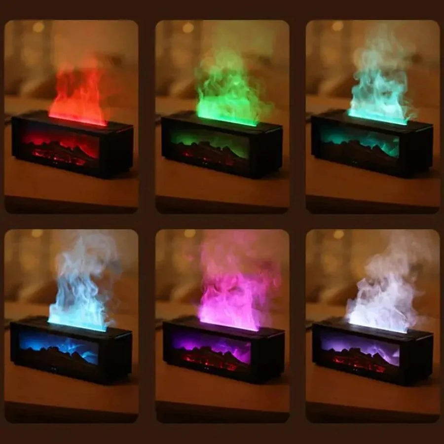 USB Fireplace Humidifier – Color Lights, Remote & Auto Shutoff Desktop Humidifier PLUSH