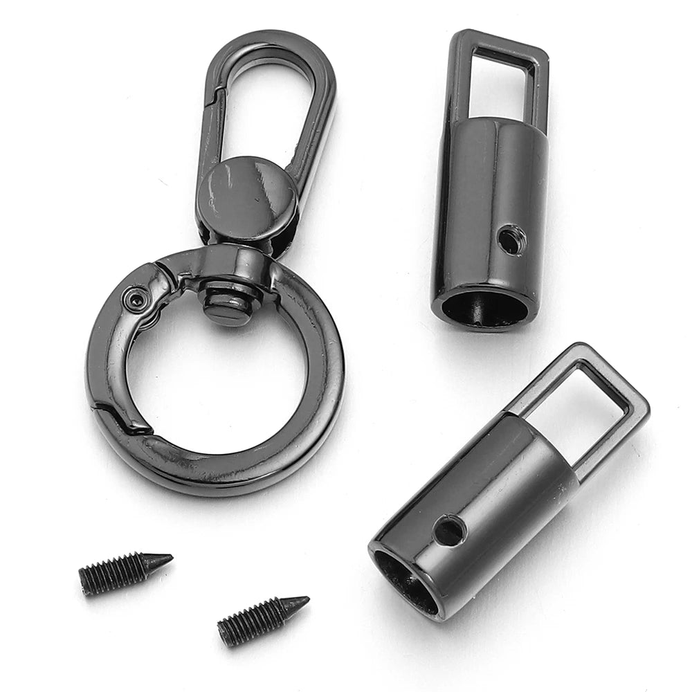 Zinc Alloy Spring Ring Snap Hook – DIY Lanyard Keychain Connector Jewelry Finding PLUSH gunblack