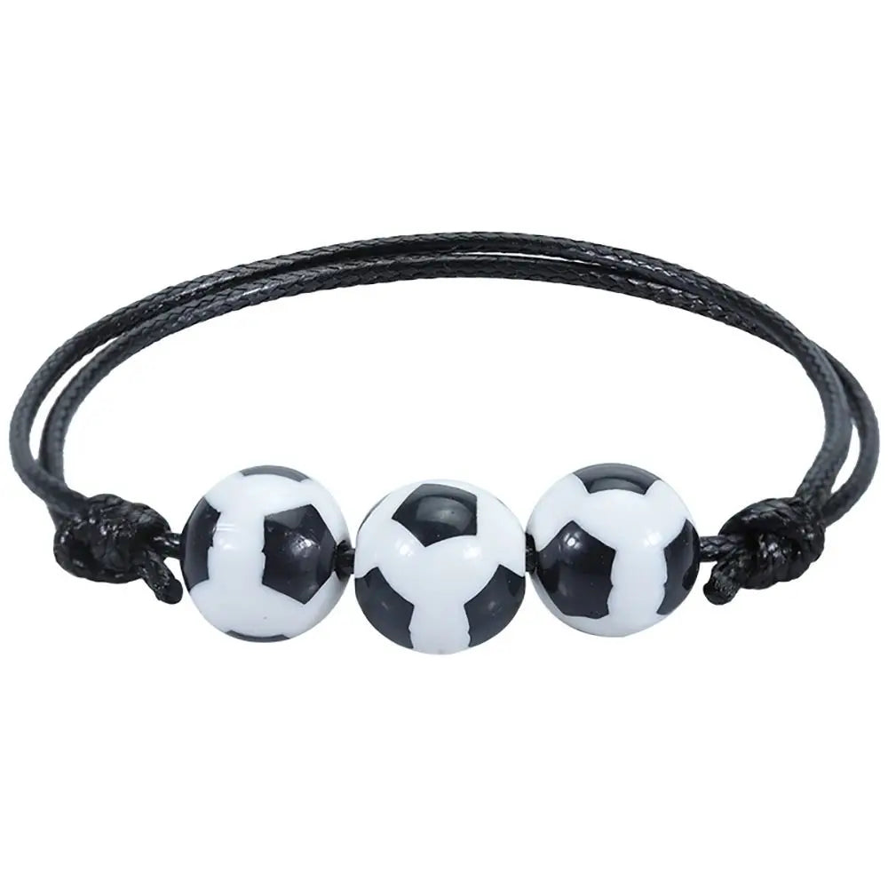 Handmade Sports Ball Wax Line Woven Charm Bracelet – Unisex Charm Bracelet PLUSH Football