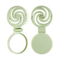 Mini 2-in-1 Foldable Scalp Massage Comb with Mirror | Travel Scalp Massage Comb PLUSH Green