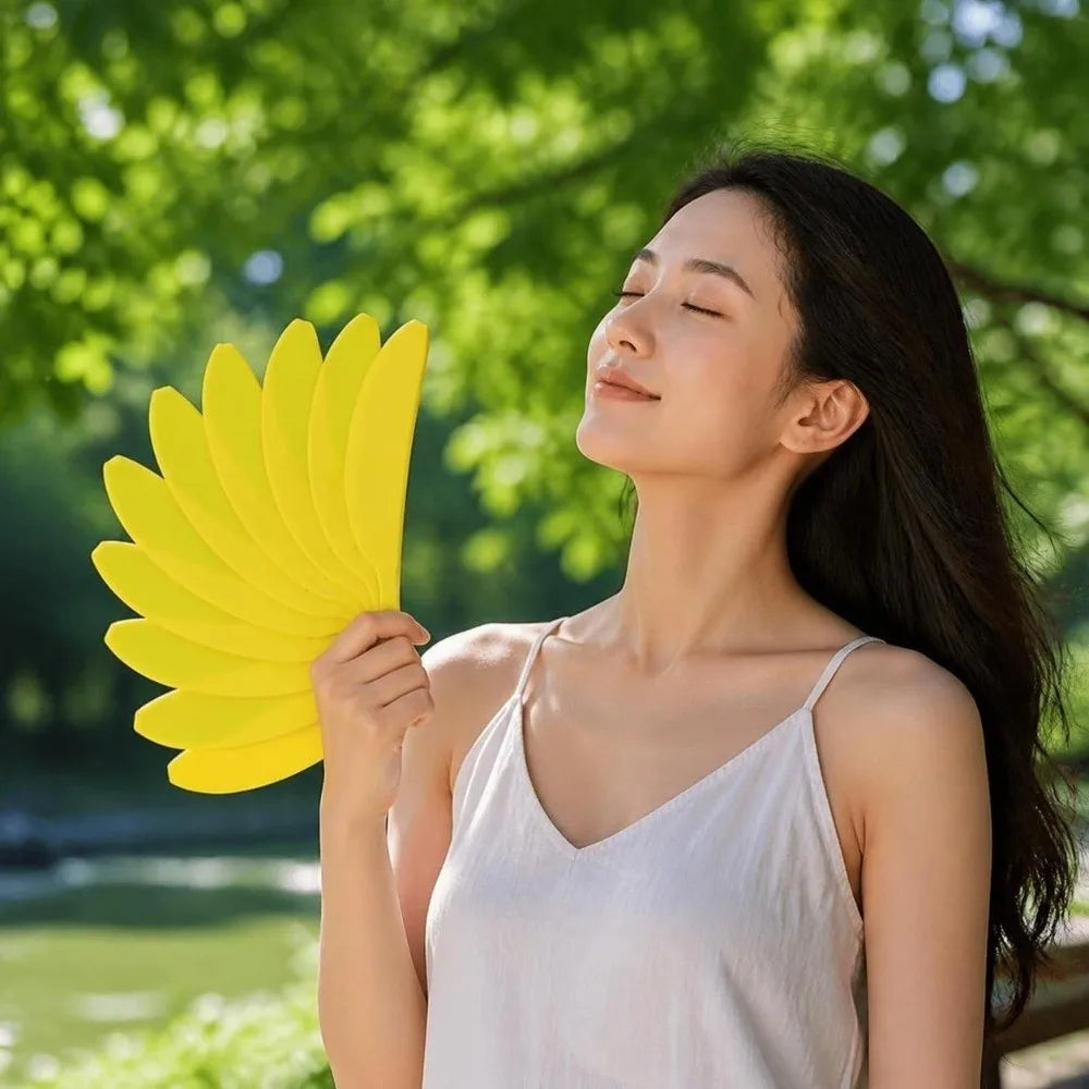 3D Banana Folding Fan – Costume Prop, Party Favor & Artistic Décor Novelty Folding Fan PLUSH