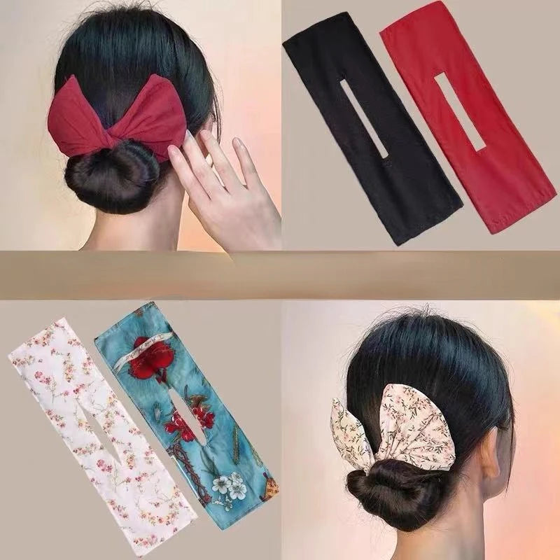 Multicolor Bun Maker Ponytail Holder – Korean Hair Accessory Hair Bun Maker PLUSH