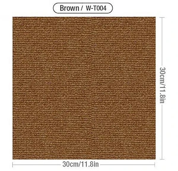 40pcs Self-Adhesive Carpet Tiles – DIY Peel & Stick Floor Mats Carpet Floor Tiles PLUSH Brown-20Pcs