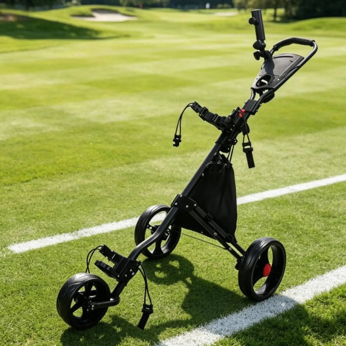 Lightweight Foldable 3-Wheel Golf Push Cart & Trolley Golf Push Cart PLUSH