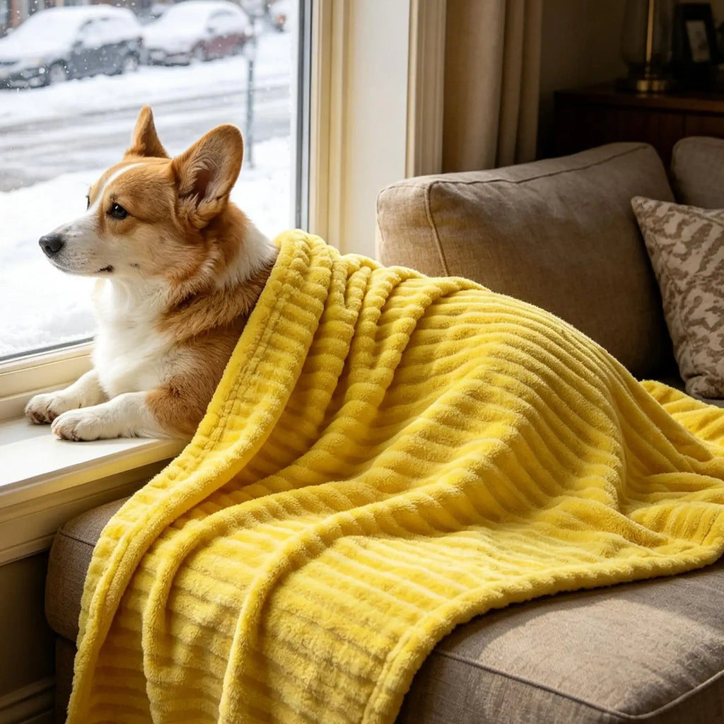 Dog & Cat Calming Blanket – Soft Flannel Pet Throw Pet Calming Blanket PLUSH